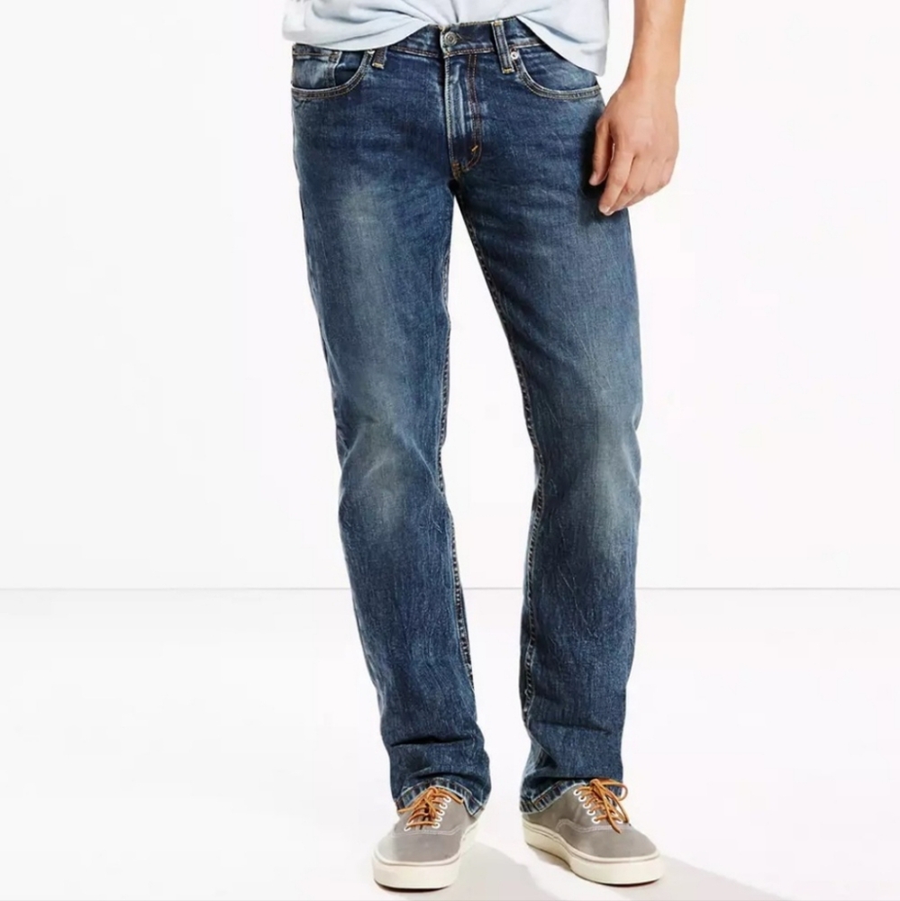 LEVI’S 514 Slim Straight Leg Jeans 36 x 32 100% cotton Sits below waist